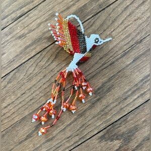 Bohemian Beaded Bird Bag Charm, Pendant or Decorative accessory